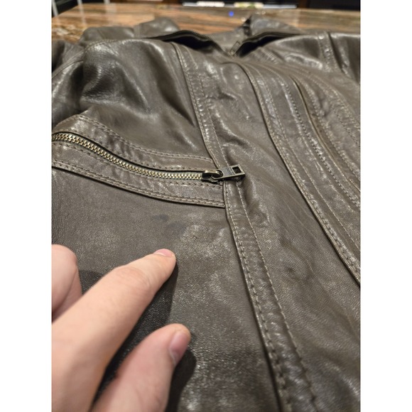 Marc New York Green Leather Jacket - Picture 4 of 15